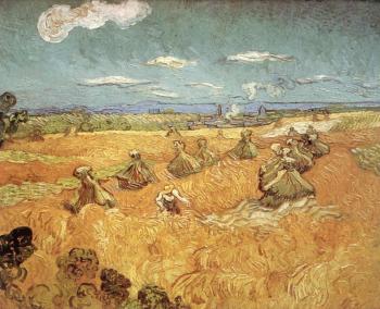 Vincent Van Gogh : Wheat Stacks with Reaper